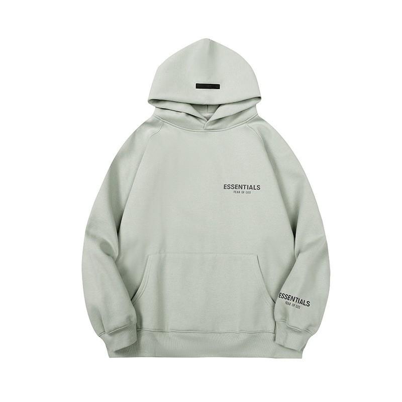 FEAR OF GOD ESSENTIALS Flocked Letter Hoodie Loose Fit Fleece Sweatshirt Men Women