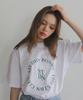 BONIEE Circle Round Graphic Loose T-Shirt White