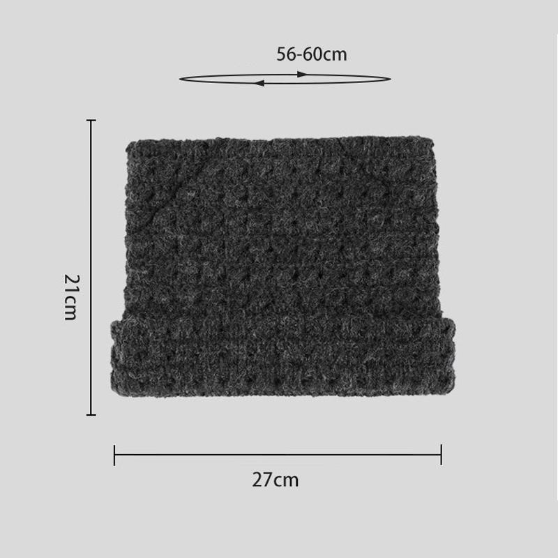 Katzenohren Wollmütze Herbst Winter Großer Kopf Warm Ohrenschutz Strickmütze