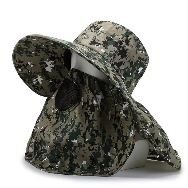 

1 шт. Дихаючий сітчастий модний капелюх із захистом шиї та сонцезахистом, капелюхи для риболовлі, камуфляжні капелюхи