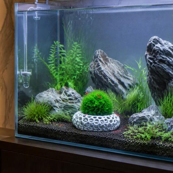 Neocaridina Breeding Cave 2Pcs Shrimp Caves for Plants, Aquarium Round Hideouts, Cherry & Dwarf Decorations Hides Moss Ferns And Anubias, Tank