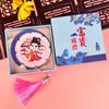 Portable Chinese Style Handheld Mirror Butterfly Emboss Metal Cosmetic Mirror Flower Tassels Pocket Makeup Mirror Vacation