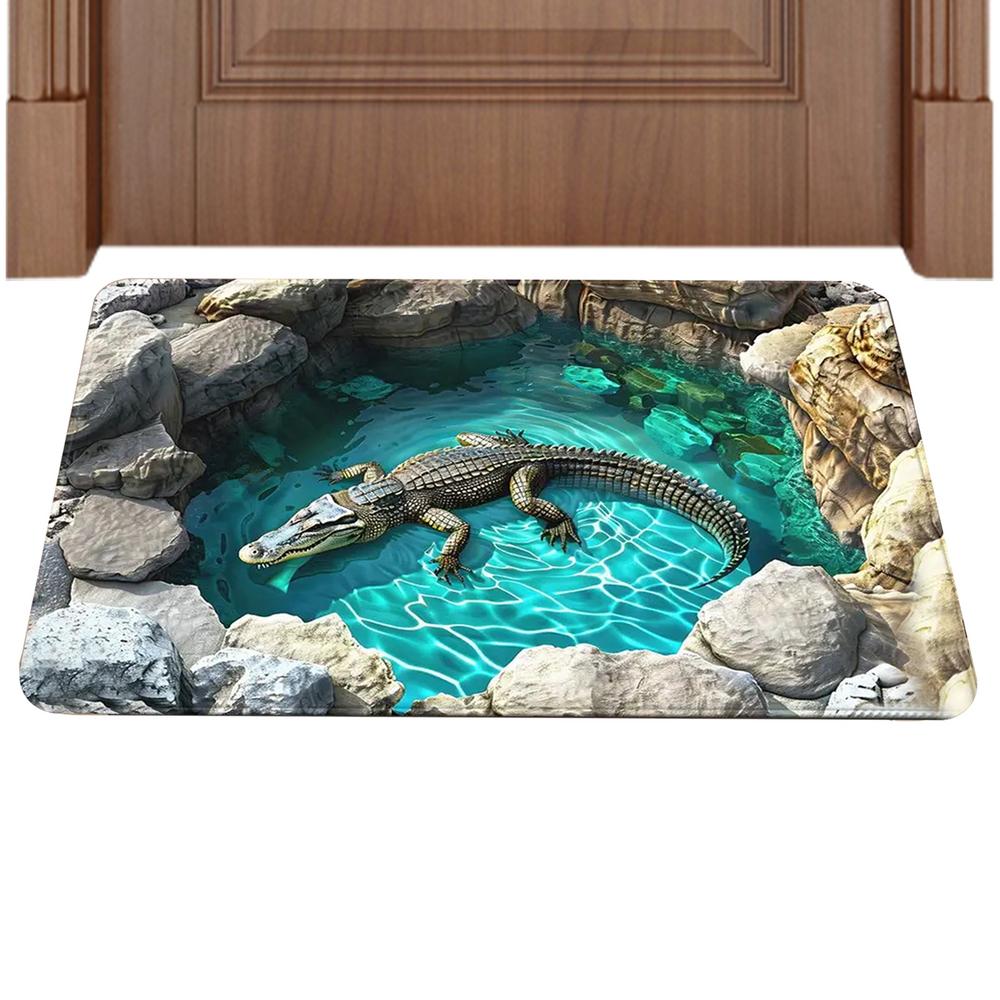 3D Optical Illusion Rug Non-slip Trap Doormat 3D Decorative Rug For Entrance Kitchen Bathroom Indoor Halloween Porch Decorations