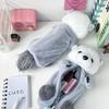 Cute Otter Plush Pencil Bag Functional Marine Animal Toy Case Portable School Storage