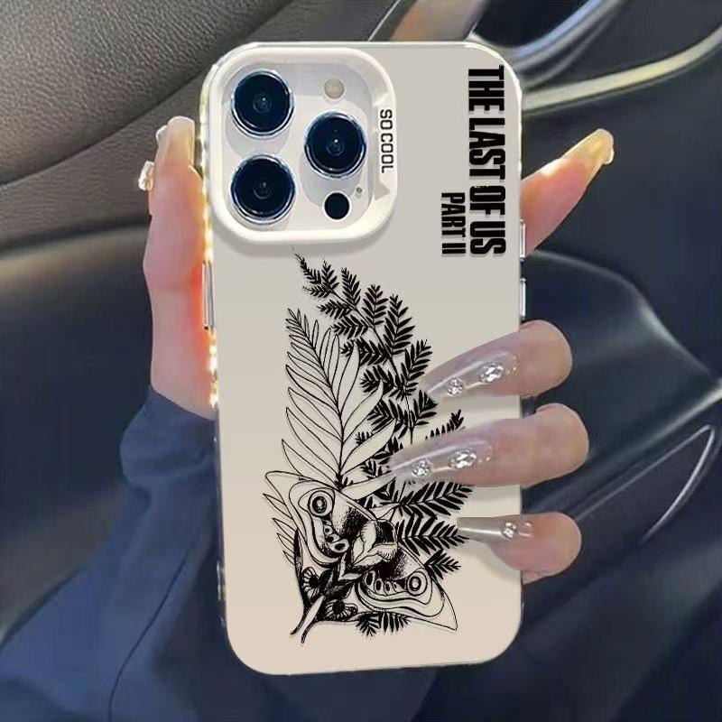 

Silver Feather Leaf Design Phone Case for Apple 17/16/15 Pro, 14 Pro Max, 13/12 iPhone 15 Plus