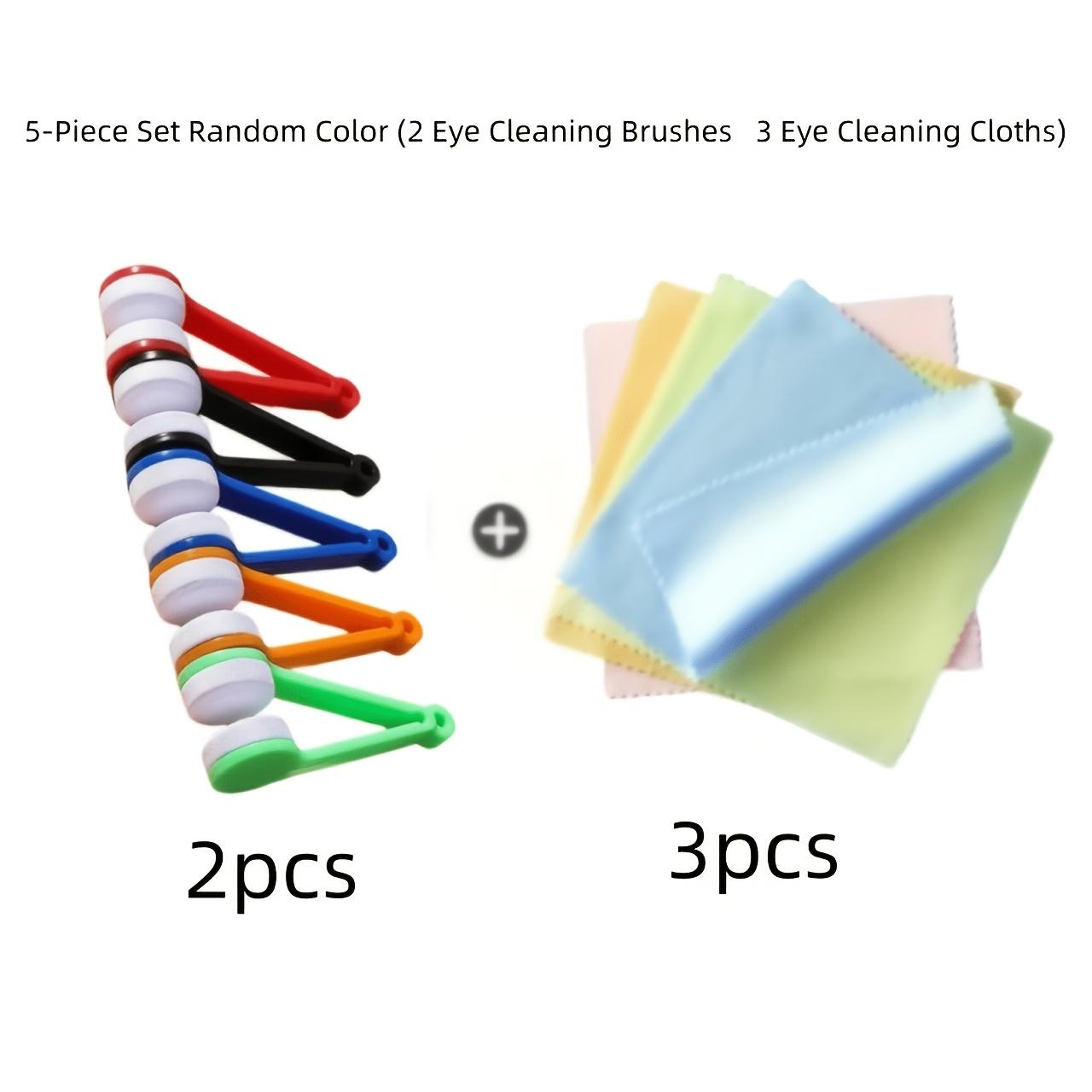 

5Pcs Glasses Cleaning Brush Set (2Pcs Glasses Cleaning Brushes + 3Pcs Glasses Cleaning Cloths), Stylish, Portable For Cleaning Glasses, The Glasses brush + cloth