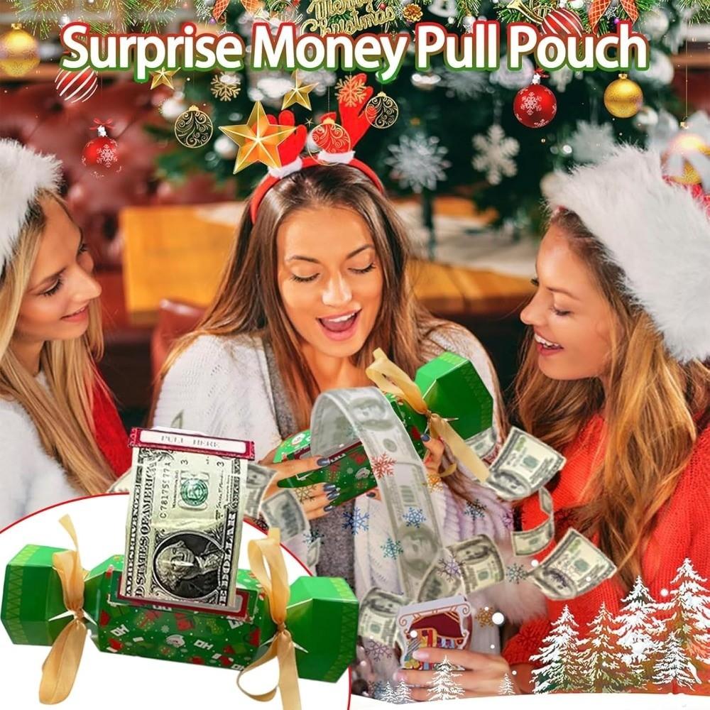 Paper Christmas Money Box Transparent Envelops Christmas Money Holders Cash Gift Pull  Kids Adults