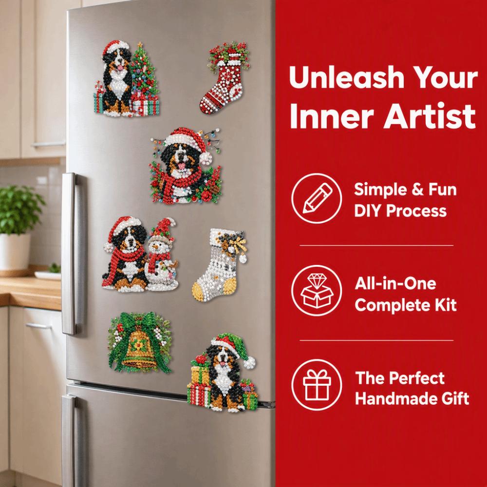 2D Flat Painting Fridge Magnets Soft Magnetic Art Magnets Xmas Refrigerator Decor