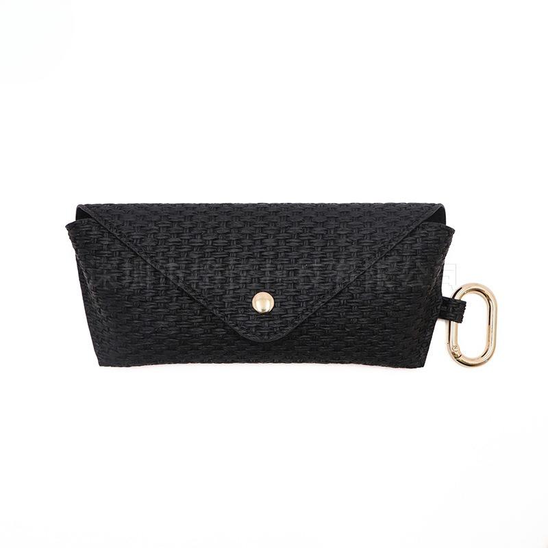 Woven Straw Eyeglass Case with Hook - Durable PP Material, Soft Protective Fashion Glasses Pouch for Women's Fashion Accessory