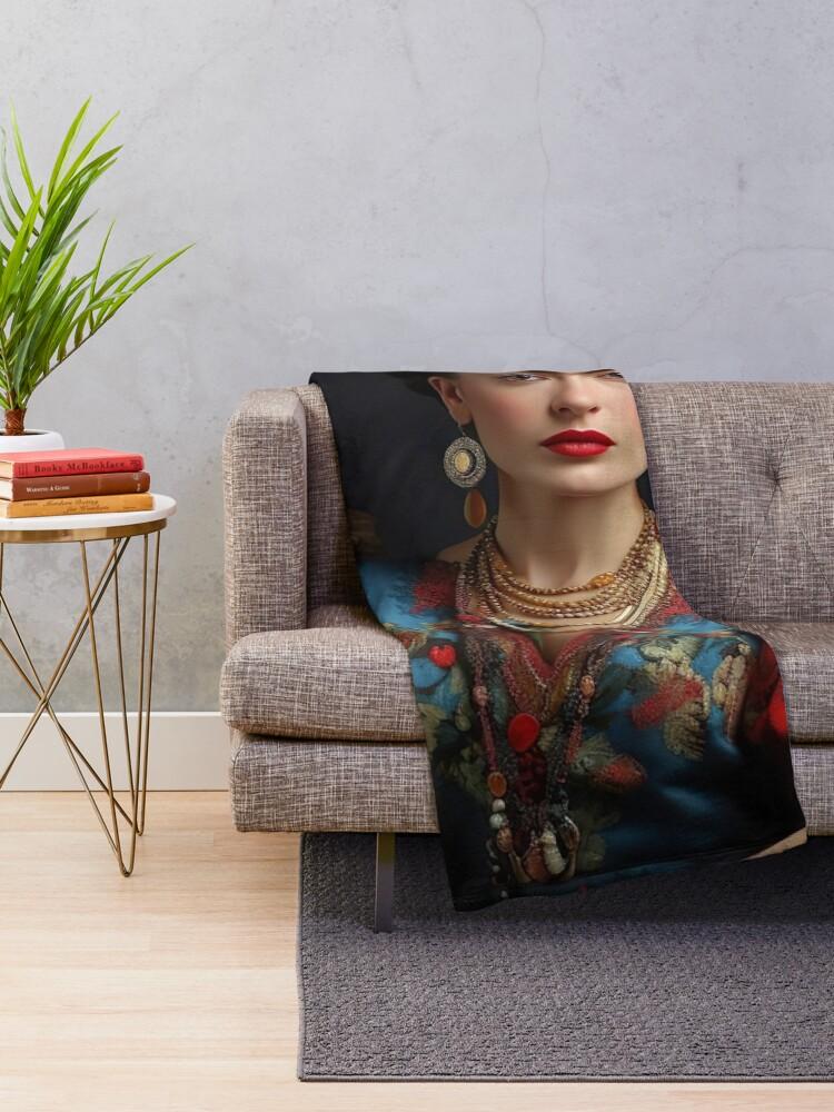 Frida Kahlo Inspired Throw Blanket Soft Plush Decorative Couch Throw for Living Room  Home Textiles Collection 40x50in