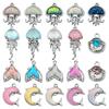 Iridescent Ocean Pig Pendant Sticker for DIY Jewelry: Earring, Necklace, Bracelet, Keychain