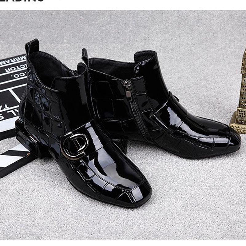 Botines Botas de moda de charol de mujer Zapatos de mujer Estilo británico  Botas de mujer 35-42 comprar a buen precio — entrega gratuita, reseñas  reales con fotos — Joom
