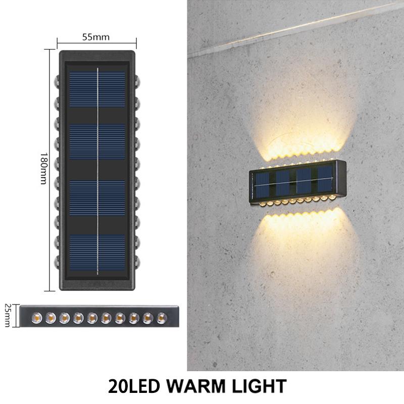 Solar Wall Lamp Outdoor Waterproof Solar Powered Light UP and Down Illuminate Home Garden Yard Decoration Outside Sunlights