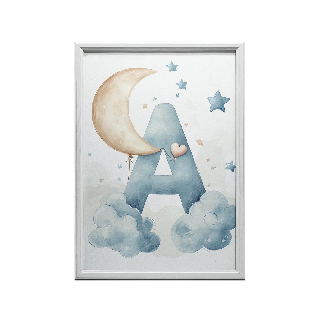 Plakat Litera "A" W Chmurach Plakat Litera "A" W Chmurach, 30X40 Cm, Bez Ramy, Płótno Premium Na Blejtramie
