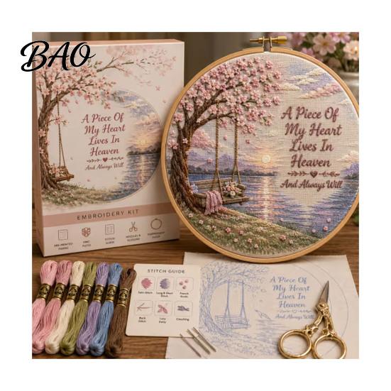 Cross Stitch Kit with Preprinted Patterns Christmas Embroidery for Beginners, Pre-Printed Pattern Full Set Anniversary And Birthday Gift Ideas