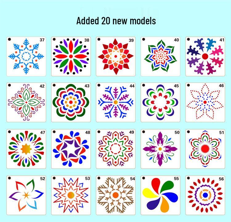 Cross-Border Mandala Stone Painting Spray Stencil - DIY Decorative Template (36 Models)