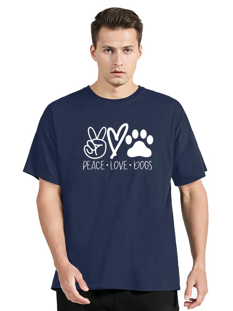 Peace Love Dogs Printed Women T Shirt Fashion Vintage Graphic Tshirt Funny T-shirt Cotton Men Clothing Oversized Tees Tops