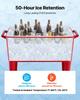 75.71 L Rolling Ice Chest, Holds Up To 50 Bottles / 110 Cans, Portable Patio Party Bar Drink Cooler Cart with 4 Swivel Casters (2 with Brakes),