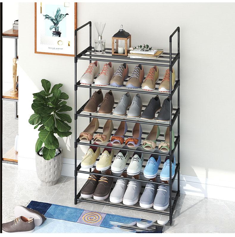 Cheap Simple stainless steel shoe rack multilevel assembled shoe