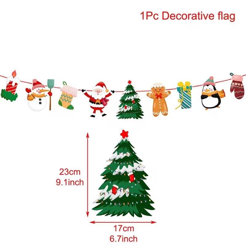 Christmas Banner Garland Merry Christmas Decorations For Home 2026 Christmas Ornaments Xmas Navidad Noel Gifts New Year 2026