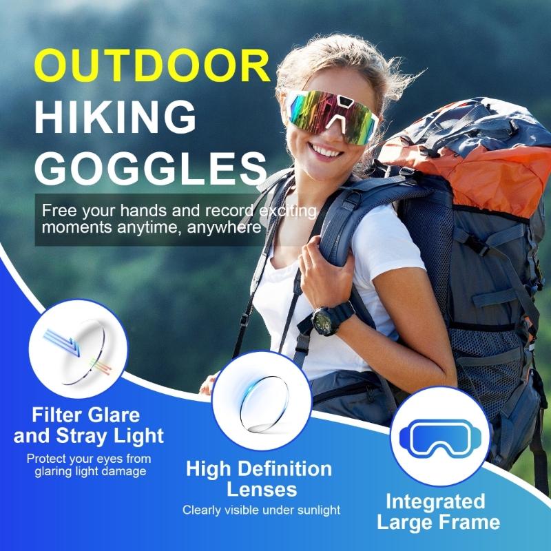 Cycling Intelligent Glasses Featuring Camera Wireless for Convenient Calls Music Playback Windproof Outdoor Gear