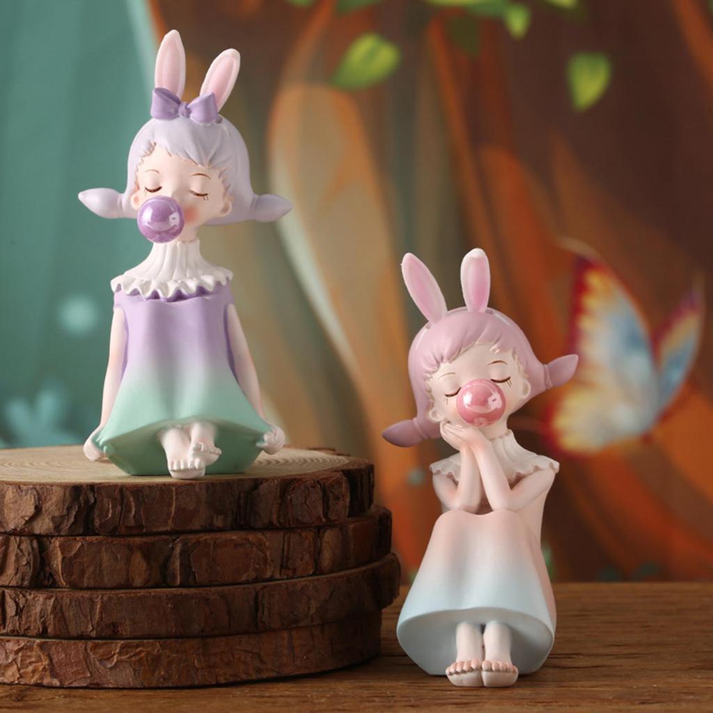 Blowing Bubble Figurine Desk Decoration Modern Birthday Gifts Cute Statue for Shelf Decor Small