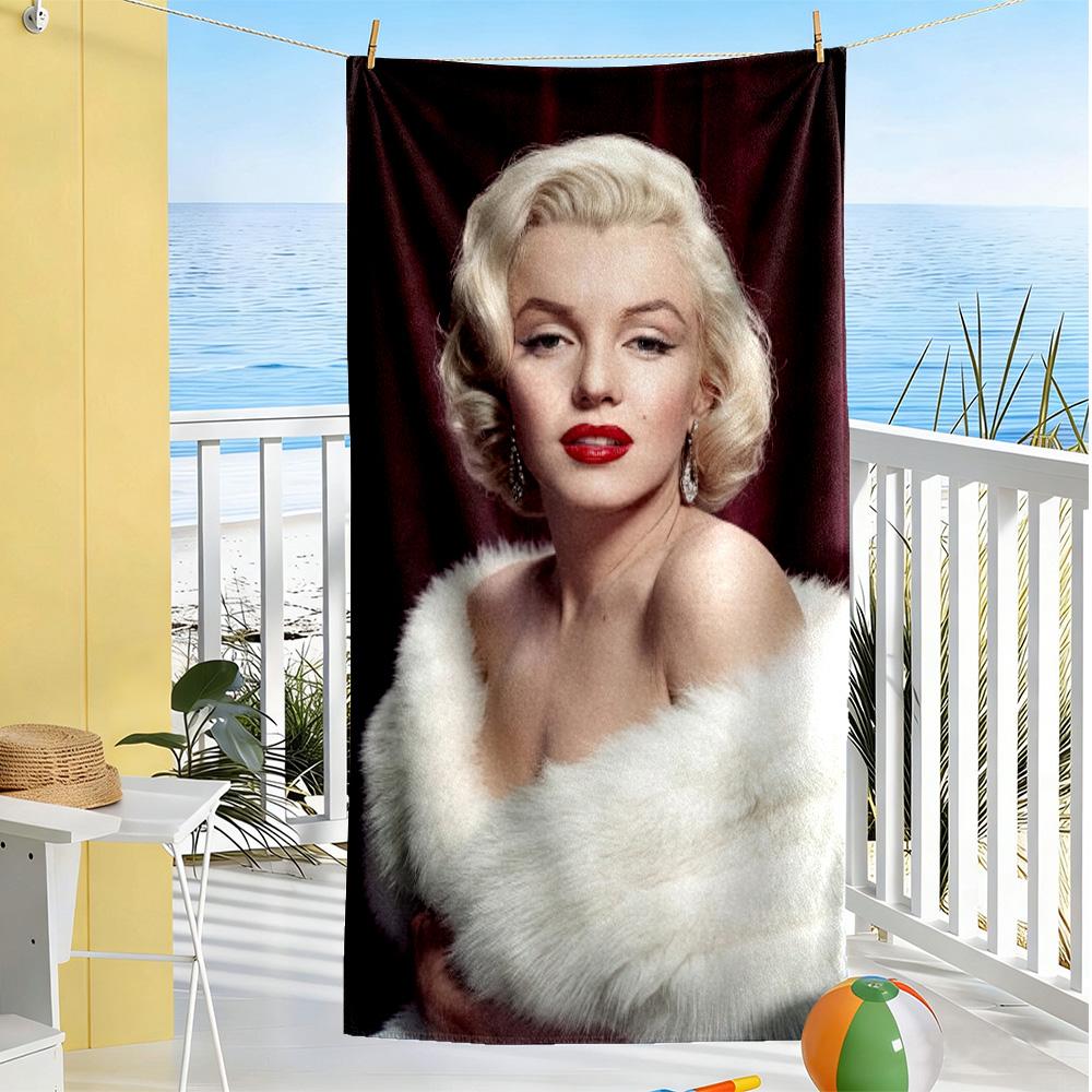 Marilyn Monroe Iconic Pose Beach Towel Super Soft & Absorbent Comfortable Lightweight