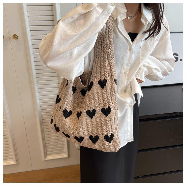 Ladies' Large Capacity Woven Bags, Commuting Shopping Bags, Grocery Bags