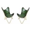 2Leather Handmade Lounge Relax Chair Vintage Sleeper Butterfly Chair Home Décor