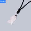 Niche unique design natural agate stone fish pendant crystal braided necklace jewelry