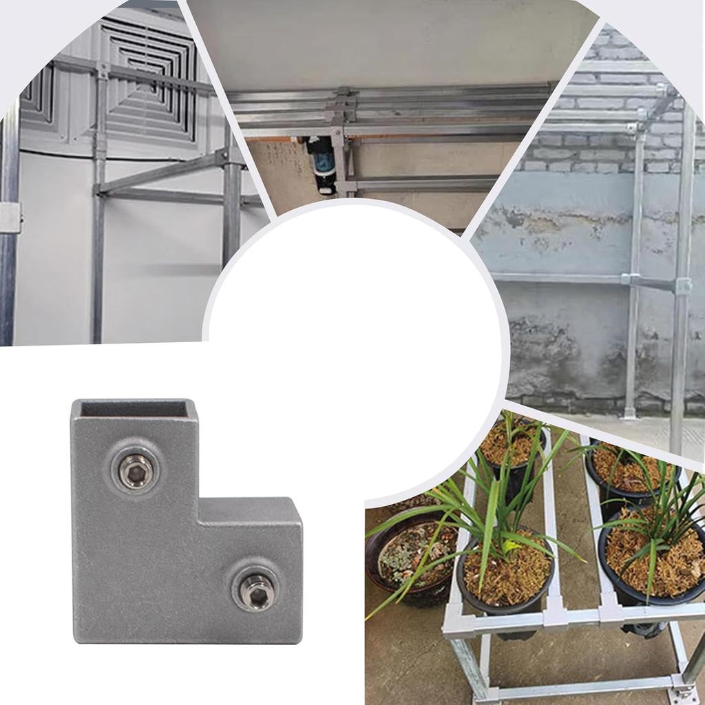 8 PCS T-Style Square Tube Connectors for 3-Way 90 Degree Joins On 1 Inch Pipes for Shed and Railing Construction Projects