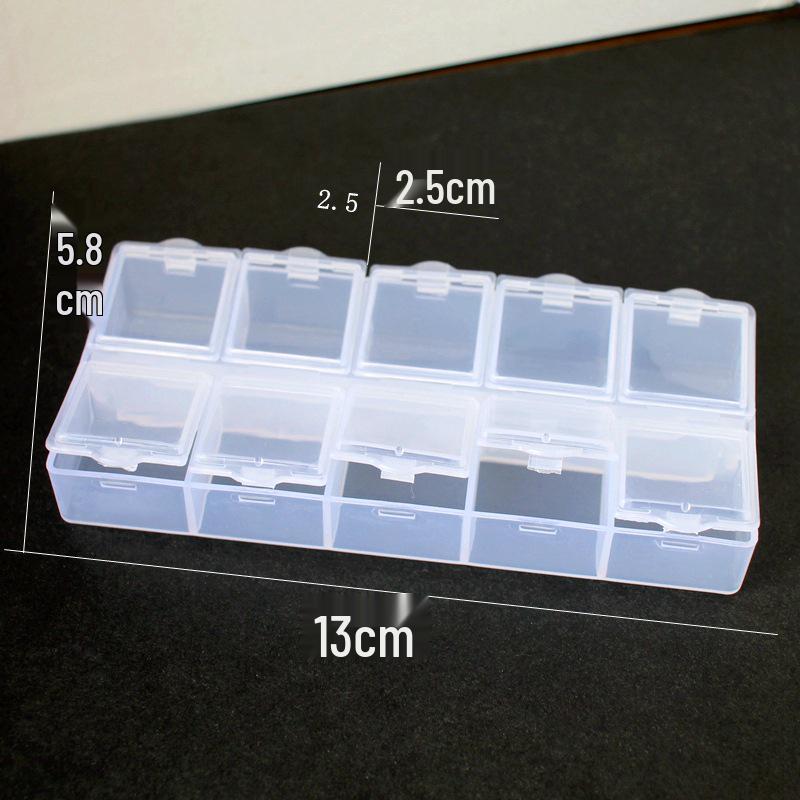 28-Compartment Flip-Top Clear Storage Box for Beads, Jewelry, and Nail Art Accessories