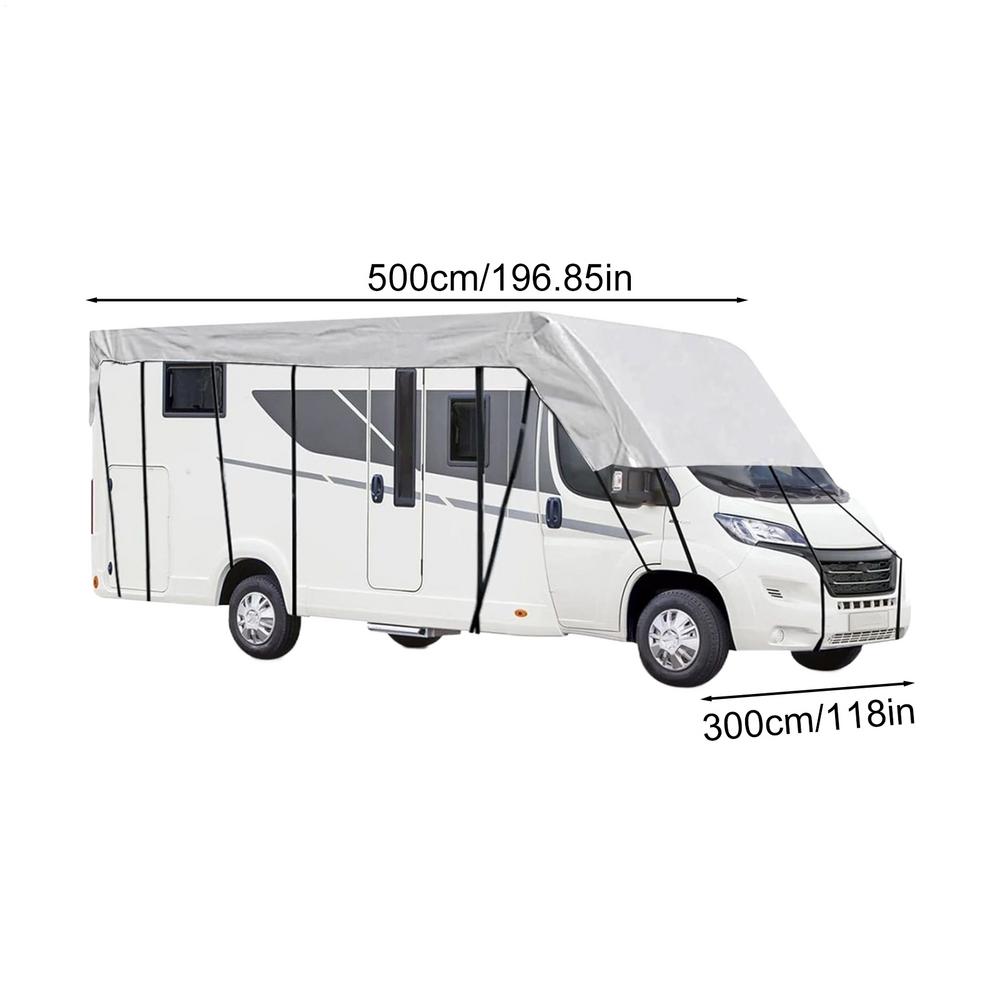 RV Caravan Camping Roof Protective Cover 210D Waterproof Dustproof Canvas UV Protection Sunshade Sunproof RV Canopy Cover