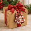 Seasonal Holiday Home Hanging Accents 20Pcs Christmas Wooden Bells Ornaments, Tree Pendants with Gingerbread Santa Claus Wood Ornaments Man & Stocking