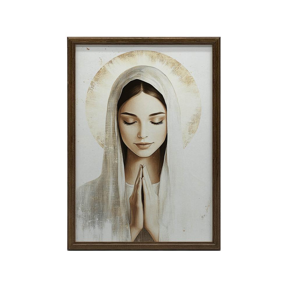 Matka Boża W Modlitwie Matka Boża W Modlitwie, 70X100 Cm, Rama Aluminiowa Czarna, Papier Matowy 230 Gsm