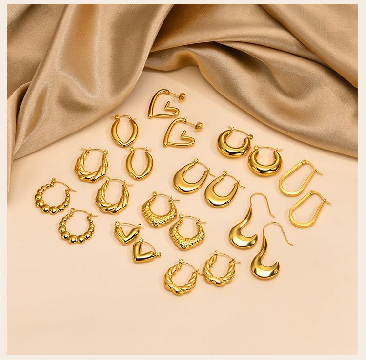 Chic Heart Earring, Stainless Steel Hoop Earring for Women Girls Hypoallergenic Jewelry