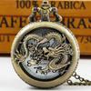 10pcs/lot Chinoiserie Carved Dragon Hollow Quartz Pocket Watches Collection Mens Vintage Clock with Chain Dropshipping
