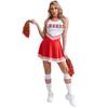 Damen ärmelloses Kleid mit Buchstabenaufdruck Cheerleading-Kostüm mit Socken Blume