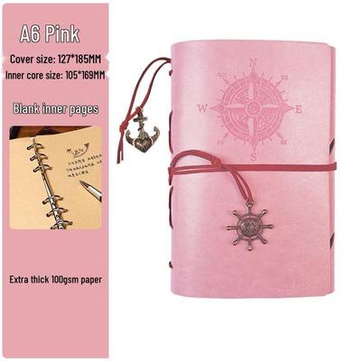 Vintage Pirate-Themed Loose-Leaf Journal - Kraft Paper & Doodle Diary