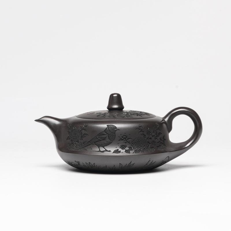 Yixing Zisha Yellow Muxiangyuan Qu Hu Handmade Teapot Tea Set Gift