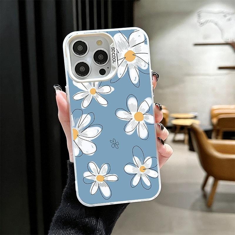 Daisy Flowers Aesthetics Shockproof Phone Case for iPhone 17 Air 16 16E 15 Pro Max 14 Plus 13 Mini 12 Back Cover Anti Fall Funda