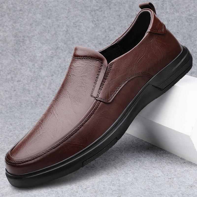 Male Comfortable Walking Flats High Quality Dress Loafers Mens Genuine Leather Slip on Shoes 2025 All-match Mens Casual Shoes