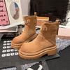 Platform Martin Boots Women's Shoes Fur Letter Cigarette Boots Chelsea Boots Muffin Locomotive Short Boots Tooling Rhubarb Boots