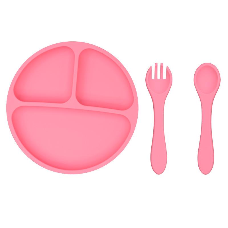 Smiley Face Baby Dining Plate: Silicone Suction Bowl with Lid & Divided Compartments
