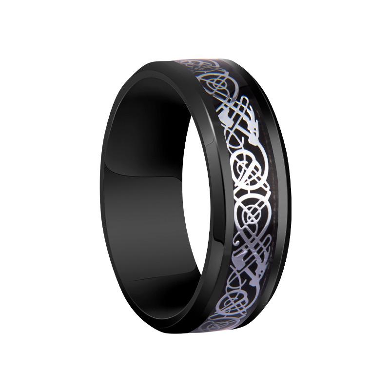 24 New Dragon Pattern Men's Ring – Trendy and Popular Design
