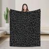 Dark Gray Black Leopard Cheetah Print Flannel Fleece Blanket Lightweight Blanket Soft Warm Cozy Fuzzy Throw Blanket for Bed Sofa