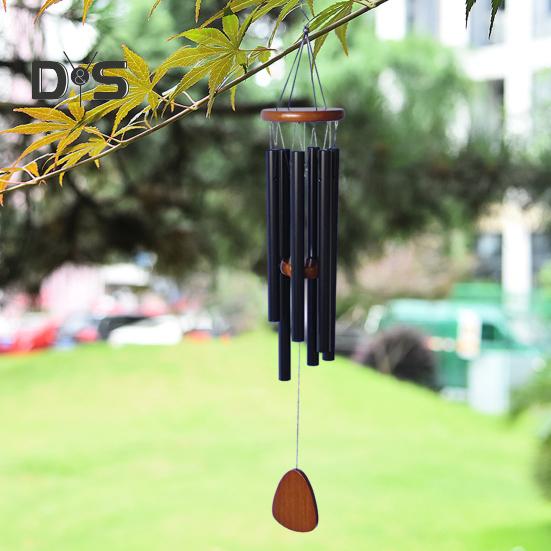 Carillon à Vent Grand Ton Profond Carillons A Vent Exterieur,Carillons éoliens En Métal Aluminium,decoration Jardin Zen Décoration Extérieure Pour Jardin, Cour, Patio Et Maison,Black