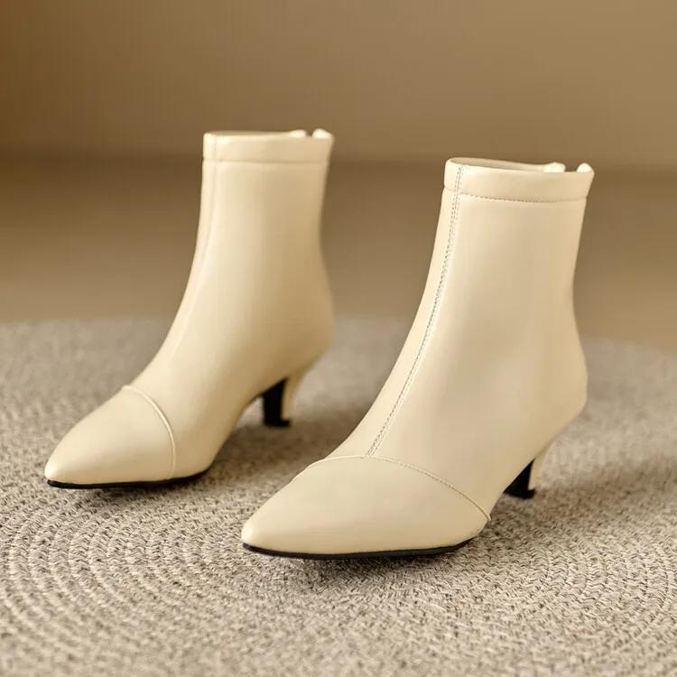 Fashion Gold Silver Zipper Pointed Women Short Boots Fashion New European American Winter Warm 5.5cm High Heels Ankle Boots Size 32-48