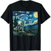 YYUUYUU Wolf Sternenhimmel Mond Lustige Wolf Geschenke Hobby T-Shirt