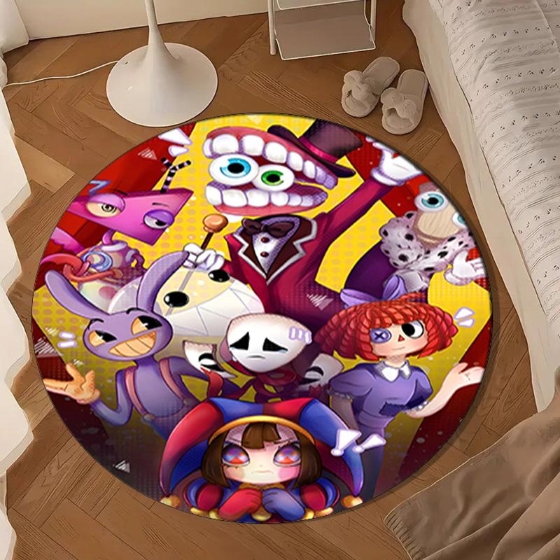 Amazing Digital Circus Round Rug for Livingroom,Bedroom, Palyroom, Chair Rug, Area rug, Circle Carpet, Large Size Decor Fan Christmas gift